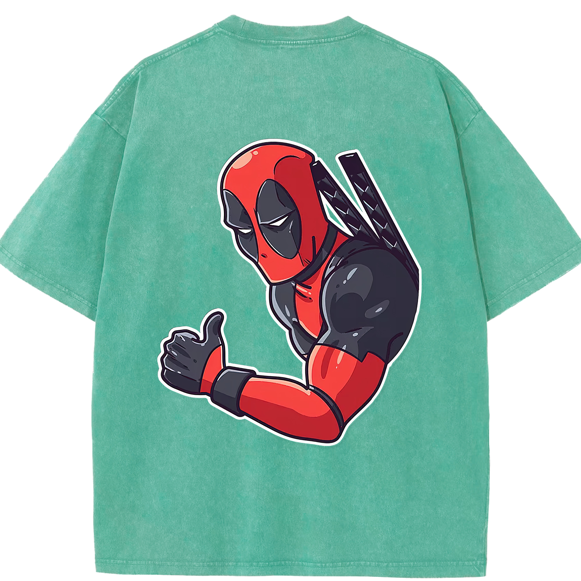 （画像用） Deadpool デッドプール 綿100% ヴィンテージ風 半袖Tシャツ（背面プリント）